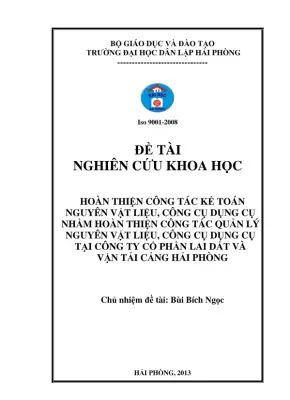 Kế toán nguyên vật liệu: Quản lý hiệu quả