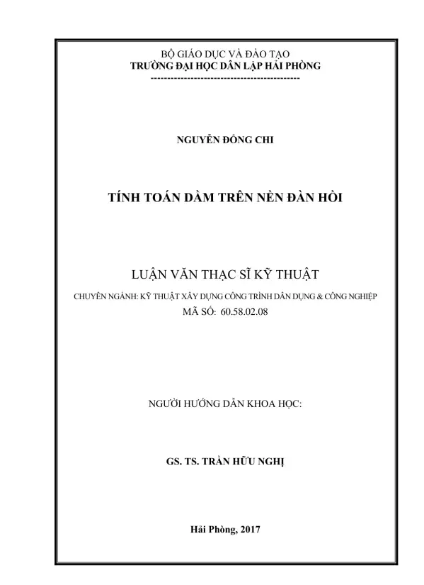 TÍNH TOÁN DẦM TRÊN NỀN ĐÀN HỒI