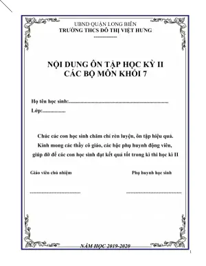 Ôn tập Học kì II Khối 7