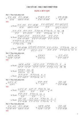 Thực hiện phép tính: Toán lớp 6