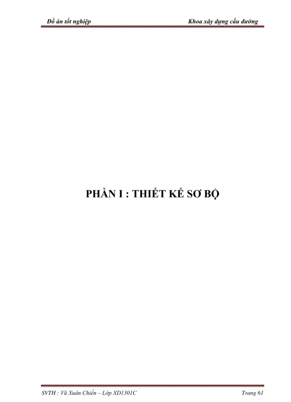 PHẦN I : THIẾT KẾ SƠ BỘ