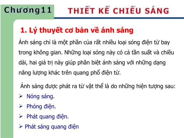 1. Lý thuyết cơ bản về ánh sáng