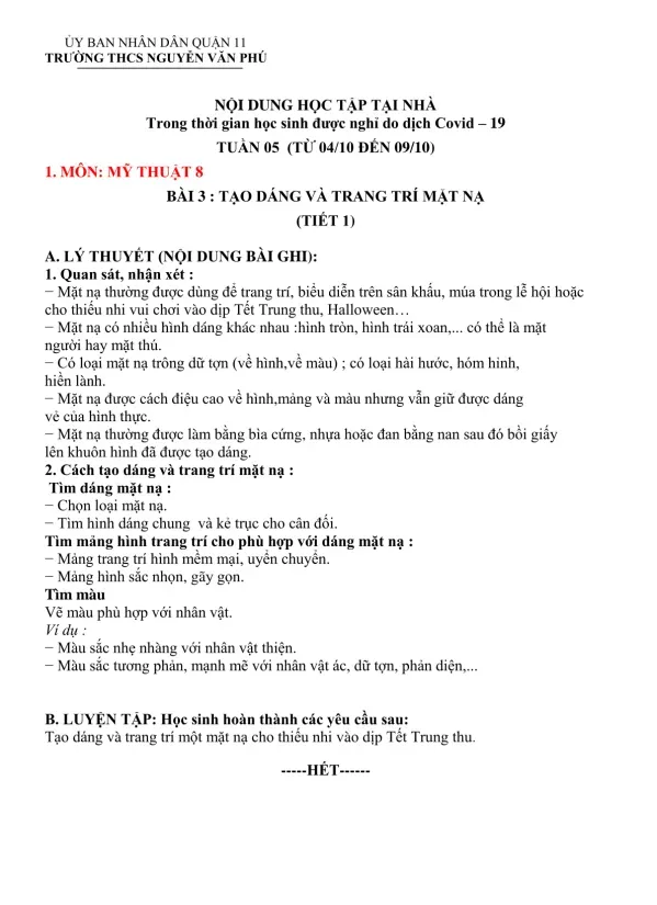 LÝ THUYẾT (NỘI DUNG BÀI GHI): 1