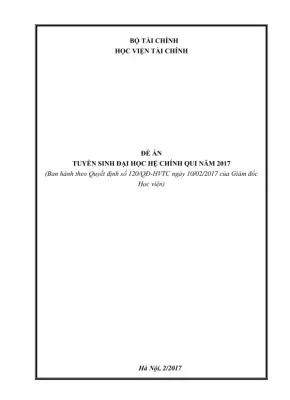 Tuyển sinh Học viện Tài chính 2017
