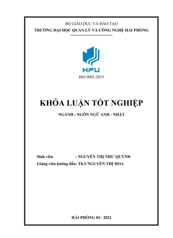 NHIỆM VỤ ĐỀ TÀI TỐT NGHIỆP