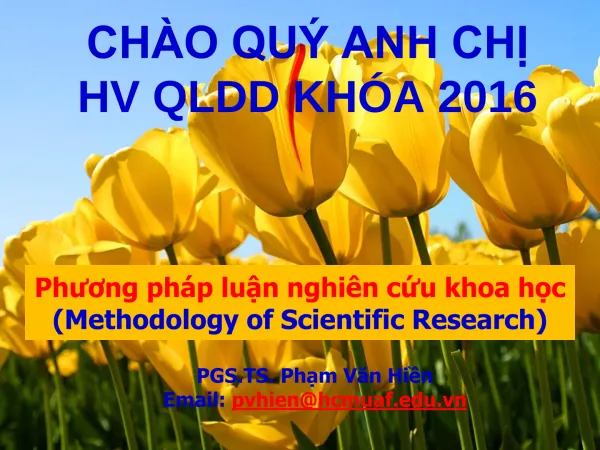Phương pháp luận nghiên cứu khoa học (Methodology of Scientific Research)