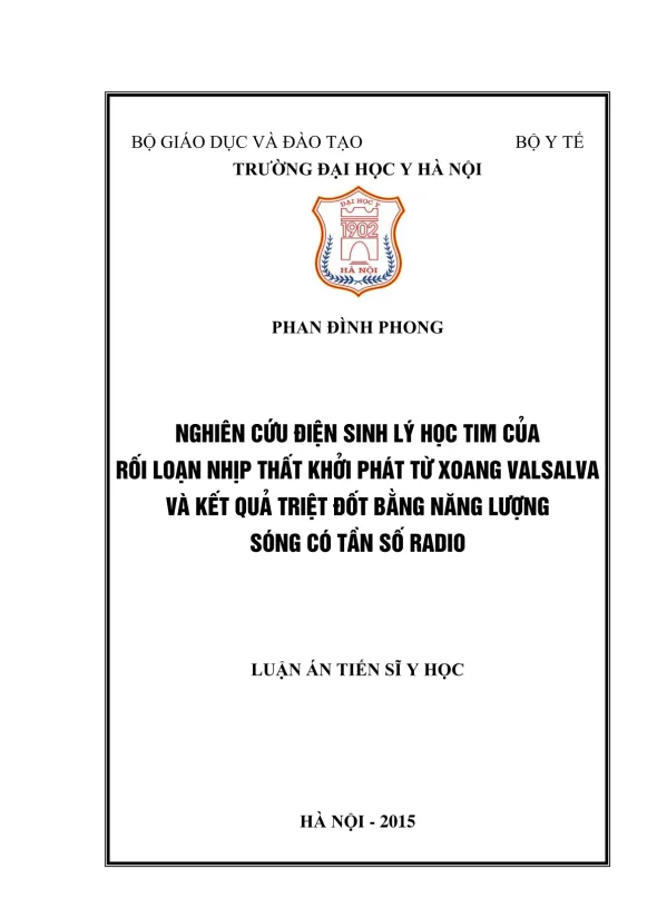 RèI LO¹N NHÞP THÊT KHëI PH¸T Tõ XOANG VALSALVA Vµ KÕT QU¶ TRIÖT §èT B»NG N¡NG L¦îNG