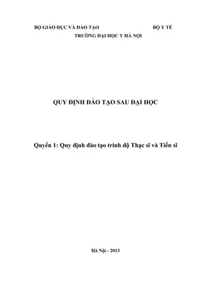 Quy định Đào tạo Sau Đại học