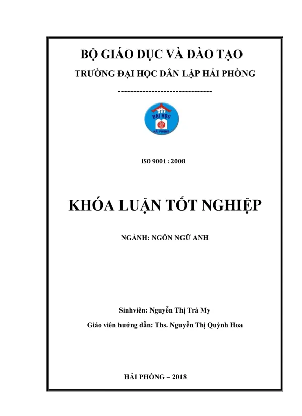 A STUDY ON COMMONPRONUNCIATION MISTAKES OF THE THIIRD YEAR ENGLISH MAJOR STUDENTS AT HAIPHONG PRIVATE
