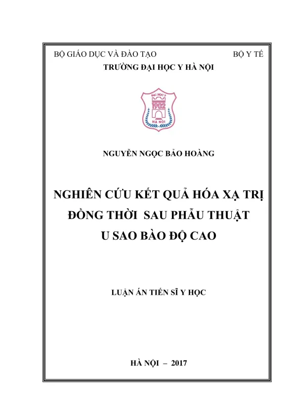 NGHIÊN CỨU KẾT QUẢ HÓA XẠ TRỊ ĐỒNG THỜI SAU PHẪU THUẬT